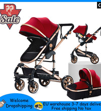 Luxury Baby 3 in 1  Carriage Stroller Portable Travel Folding Prams High Landscape Car for Newborn Babyboomer Baby carriage pram