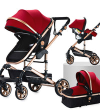 Luxury Portable Travel Folding Prams Baby 3 in 1  Carriage Stroller High Landscape Car for Newborn Babyboomer Baby carriage pram