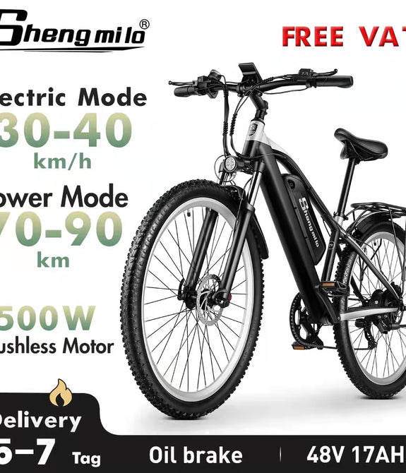 Shengmilo M90 Electric Bicycle 500W e bike men&#39;s Mountain bike 29 inch Adult Electric bike Off-road Bike 48V17Ah City Ebike